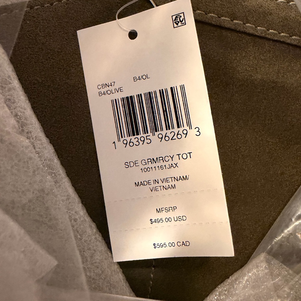 Coach Olive Green Gramercy Suede Tote Bag - Picture 6 of 8